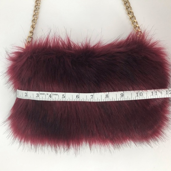 Red and Black Furry Convertible Shoulder Bag - Picture 9 of 10